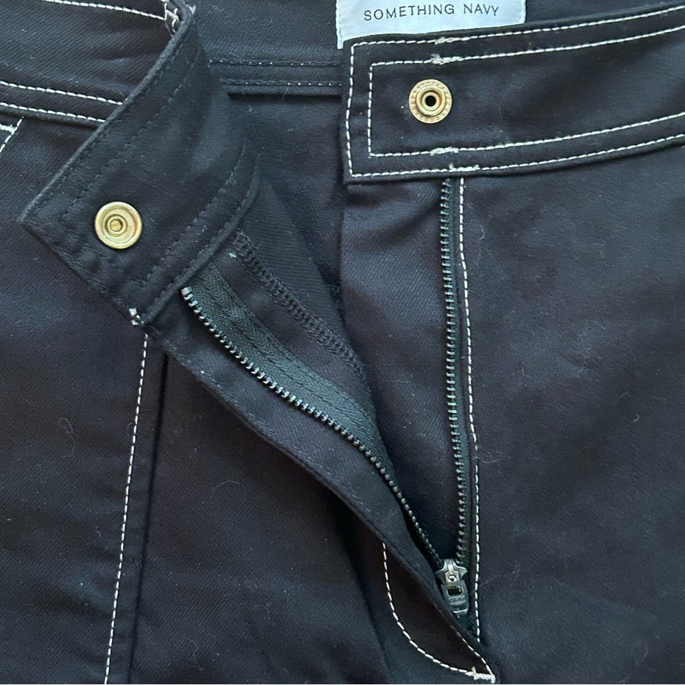 Something Navy Black‎ Wide Leg contrast stitch trousers size 16 New - Picture 6 of 9